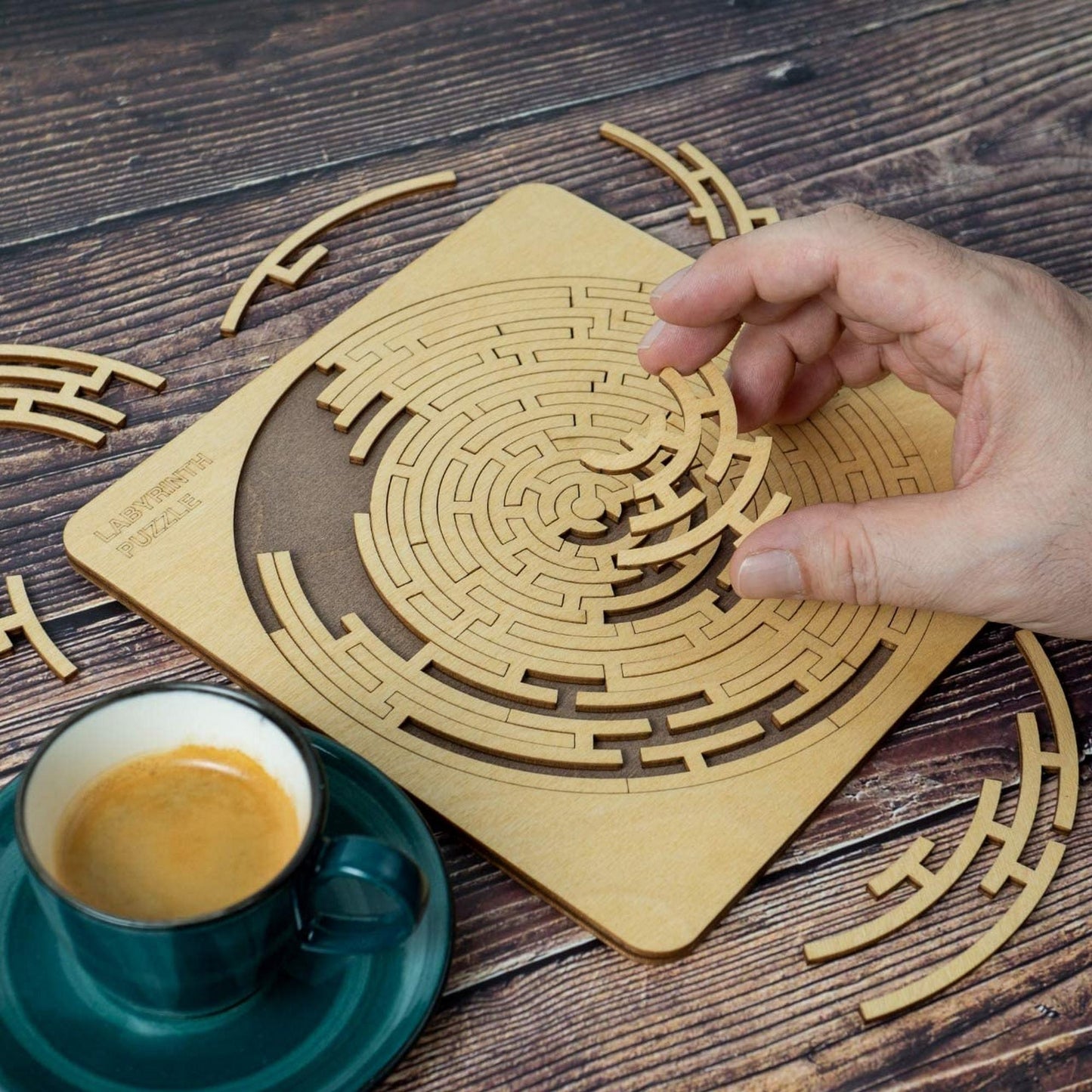 Round Labyrinth Wooden Jigsaw Puzzle Game For Birthday Gift Geometric Laser Cut Puzzles For Kids And Adults