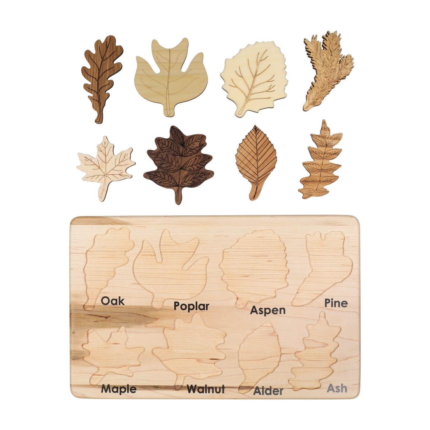 Leaf puzzle, Montessori puzzle, Christmas gift, wooden puzzle, stem toy