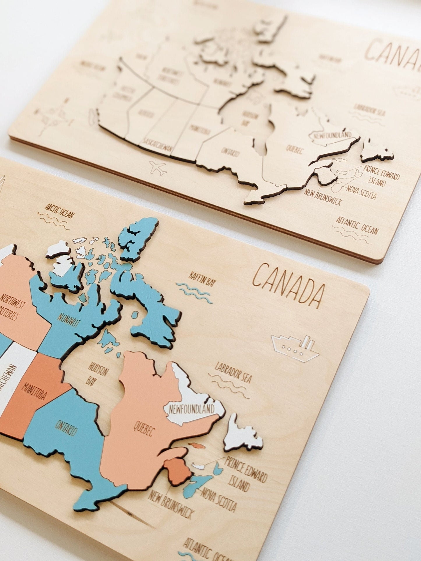 Canada Map Puzzle Wooden toys Montessori Educational school toys Kids toys Eco toys Children Birthday gift Learning game Country world map