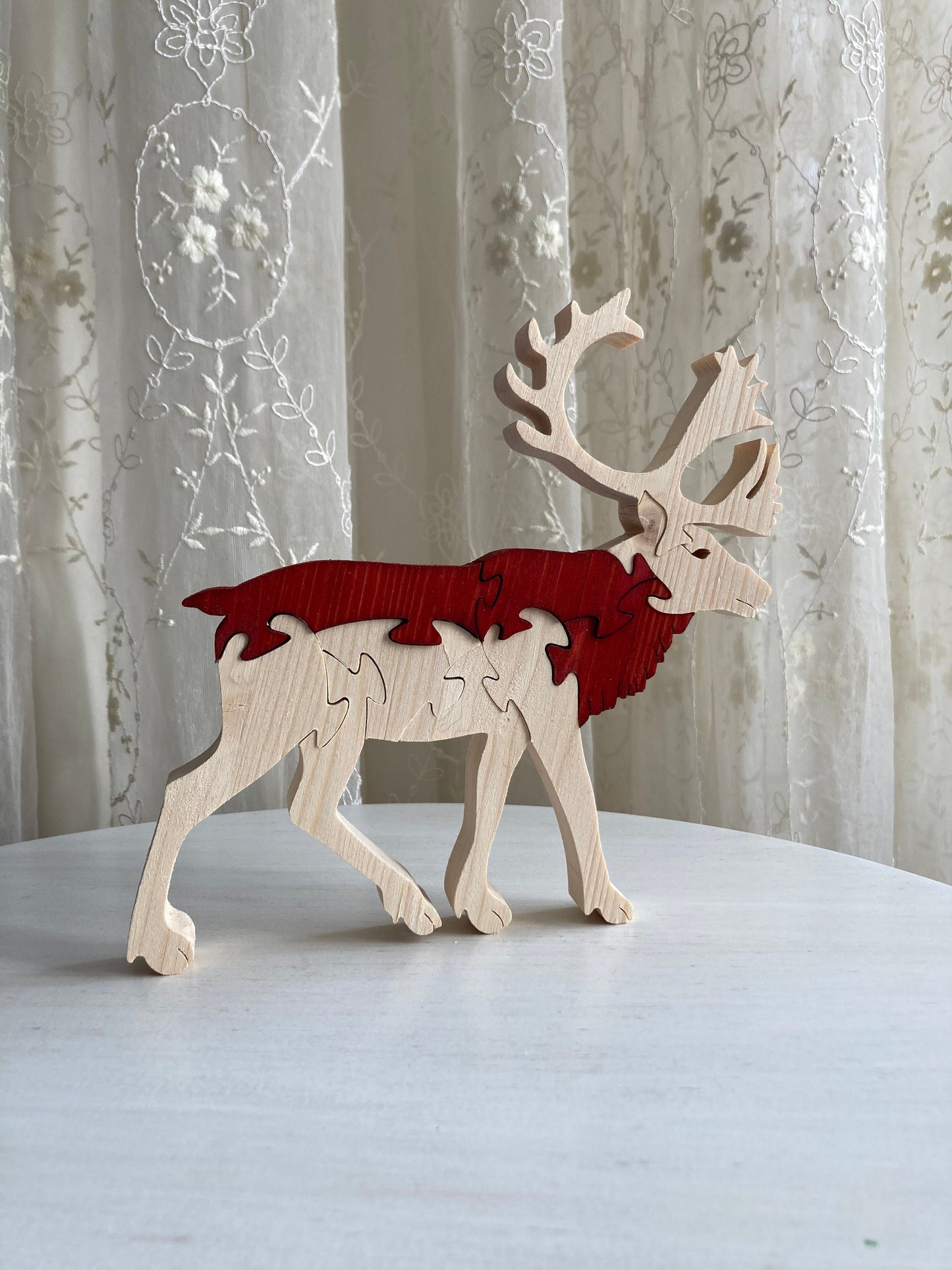 Wooden Deer  Puzzle - Reindeer. Handmade Animal Wooden Puzzle as a Home Decor and a Toy for Your Children.