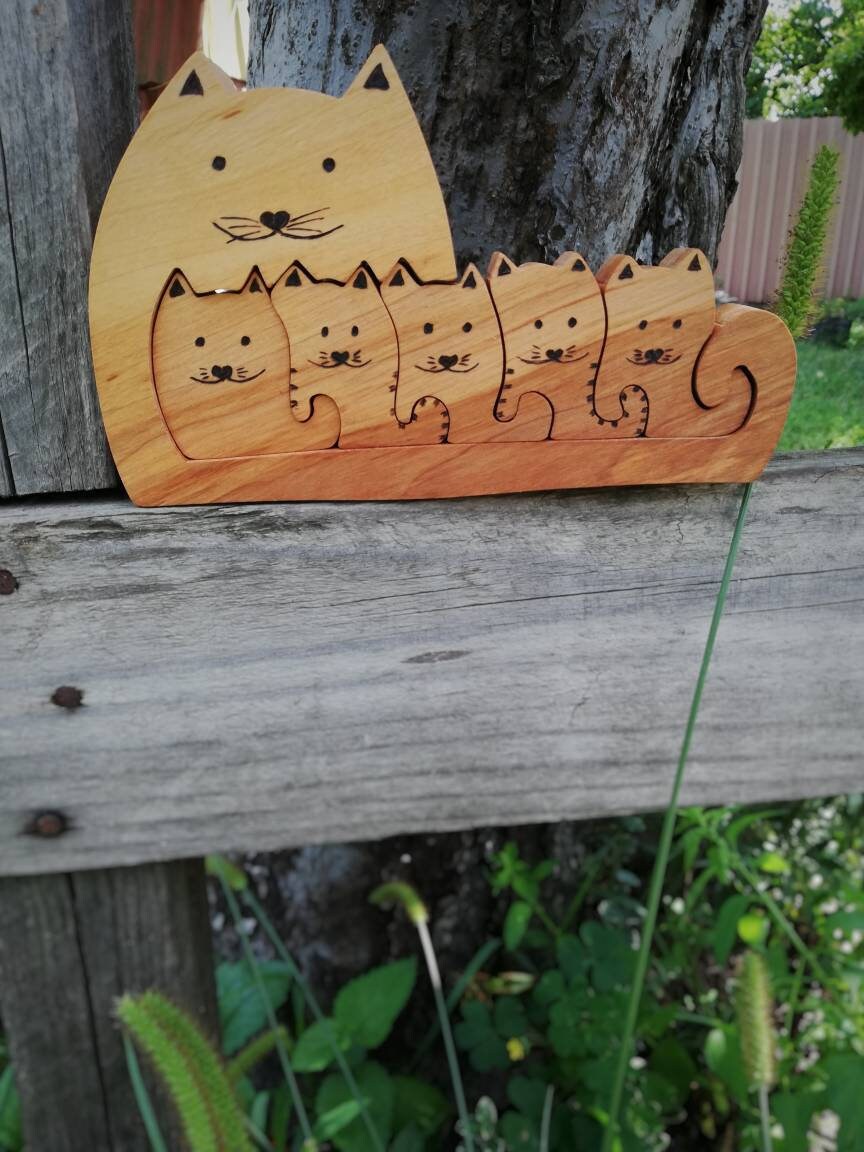 Cats animal puzzle, Animal wood toys, Wooden animal figures, Game wooden, Wooden toys, Wooden puzzle, Kids puzzle, Christmas toys, Eco gift