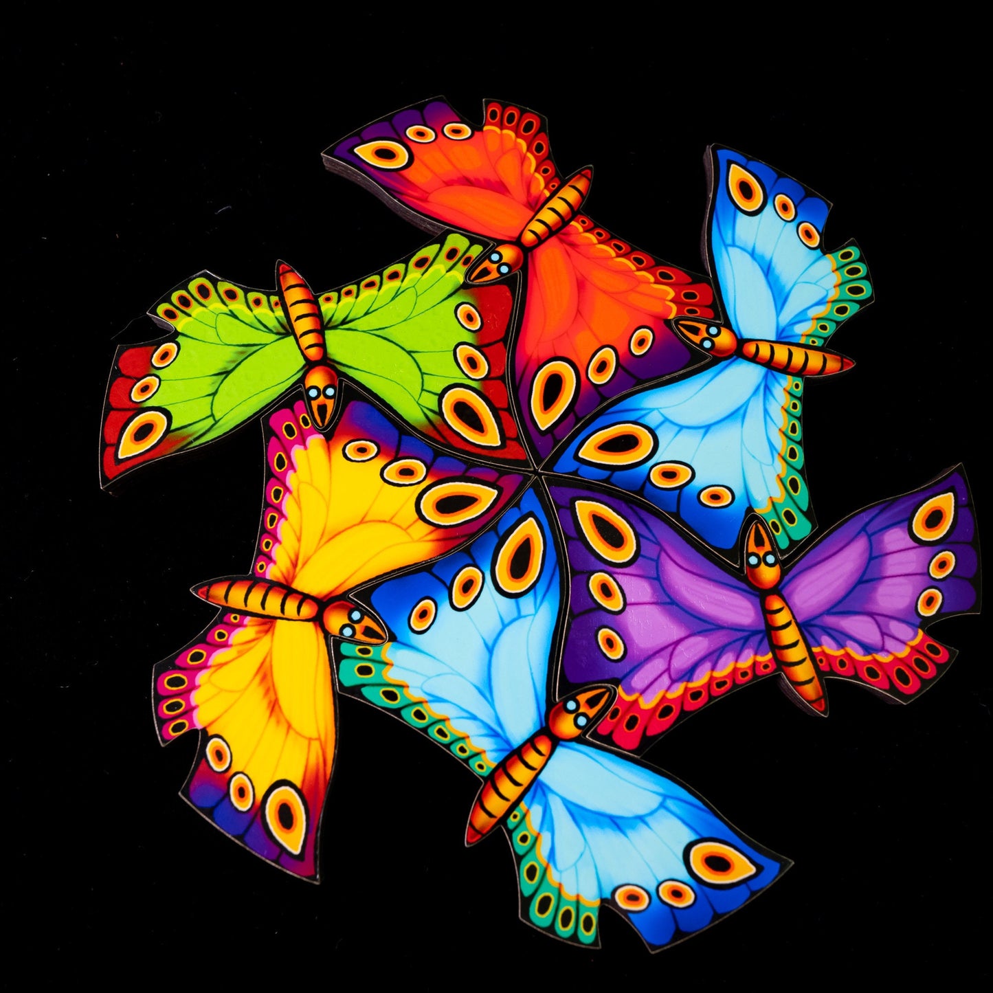 Butterfly wooden puzzle, tessellation puzzle, endless puzzle