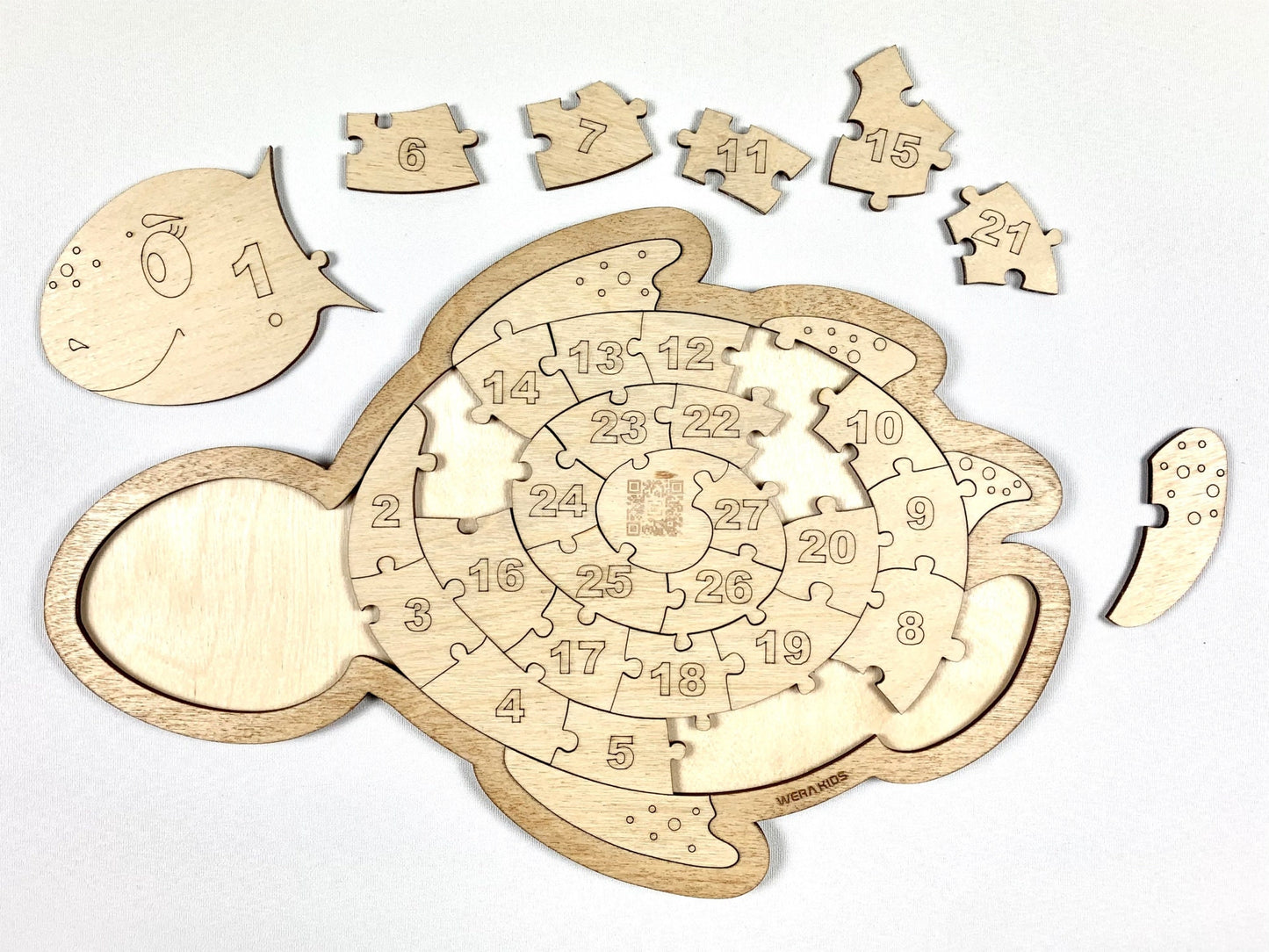 Numbers Puzzle Turtle, Learning Numbers Puzzle, Wooden Numbers Puzzle For Kids, Handmade Wooden Numbers Puzzle, Birch Wood Numbers Puzzle