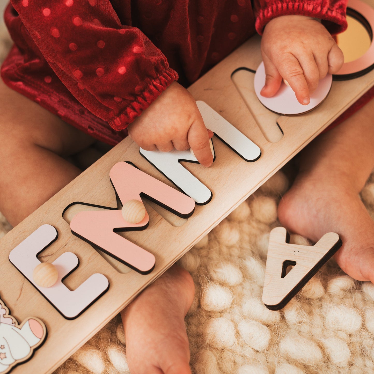 Name Puzzle With Pegs, Personalized Name Puzzle , First Easter, Baby Girl 1st Birthday, Pastel Name Sign, Wooden Gift For Kids