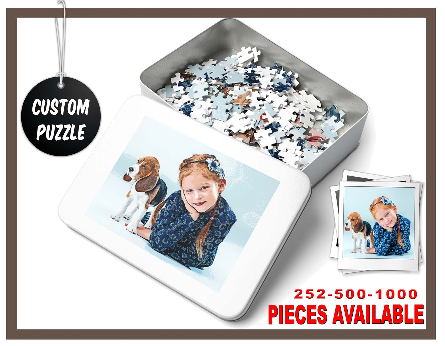 Personalized 30-120-252-500-1000 Piece Puzzle, Custom Photo Puzzle with Box, Custom Christmas Gifts, Custom Birthday Gift For Him/ Her