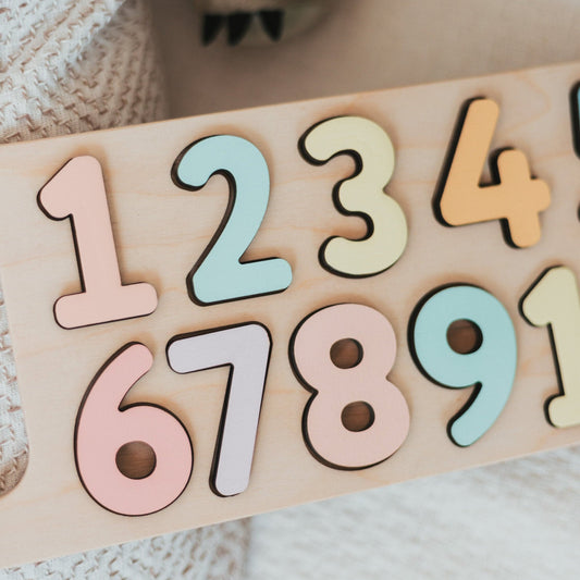 Pastel Rainbow Numbers Puzzle - Easter Gift for Girl