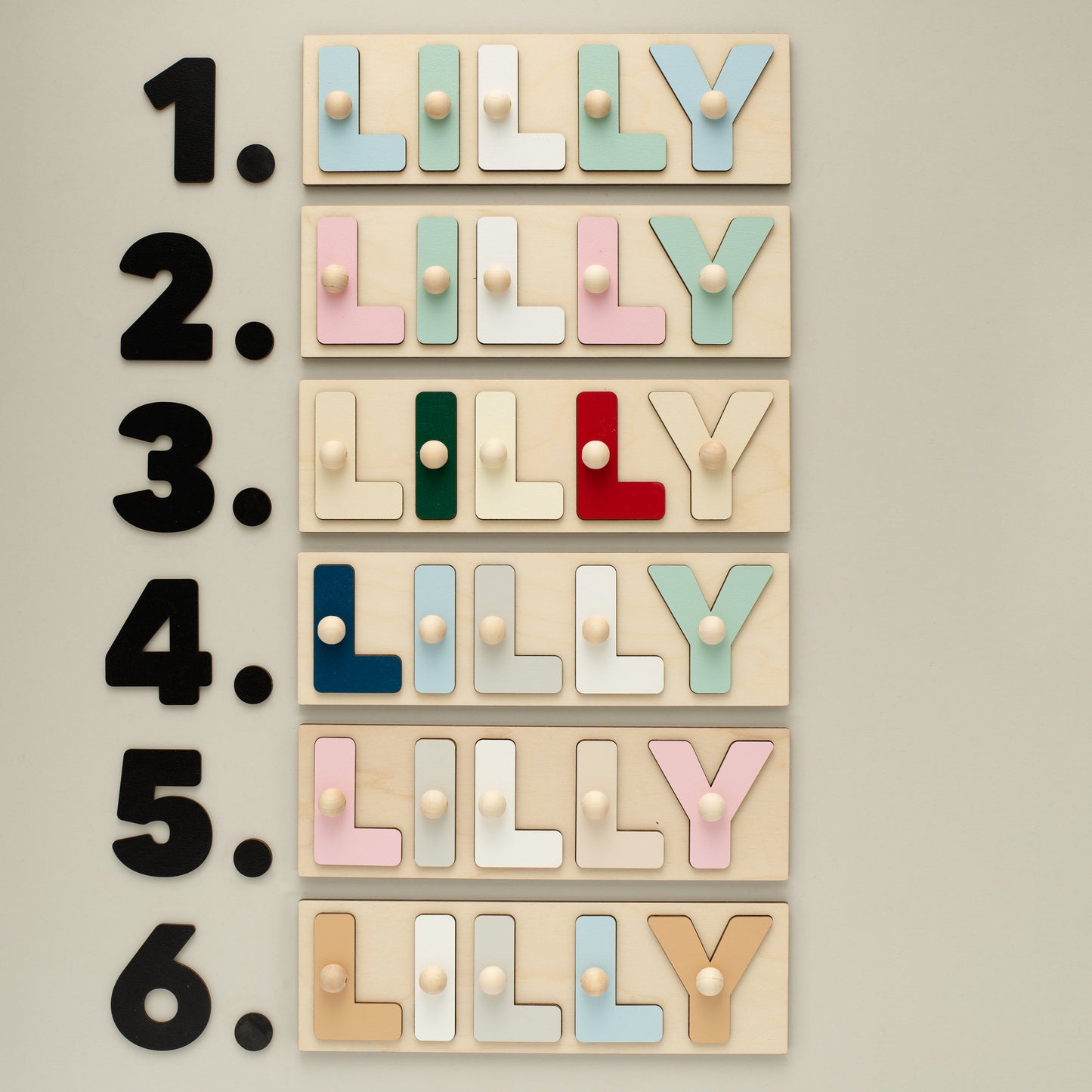 Personalized puzzles with the child's name Gift idea for birthday, baby shower Wooden puzzle Puzzles with letters Colorful jigsaw puzzles