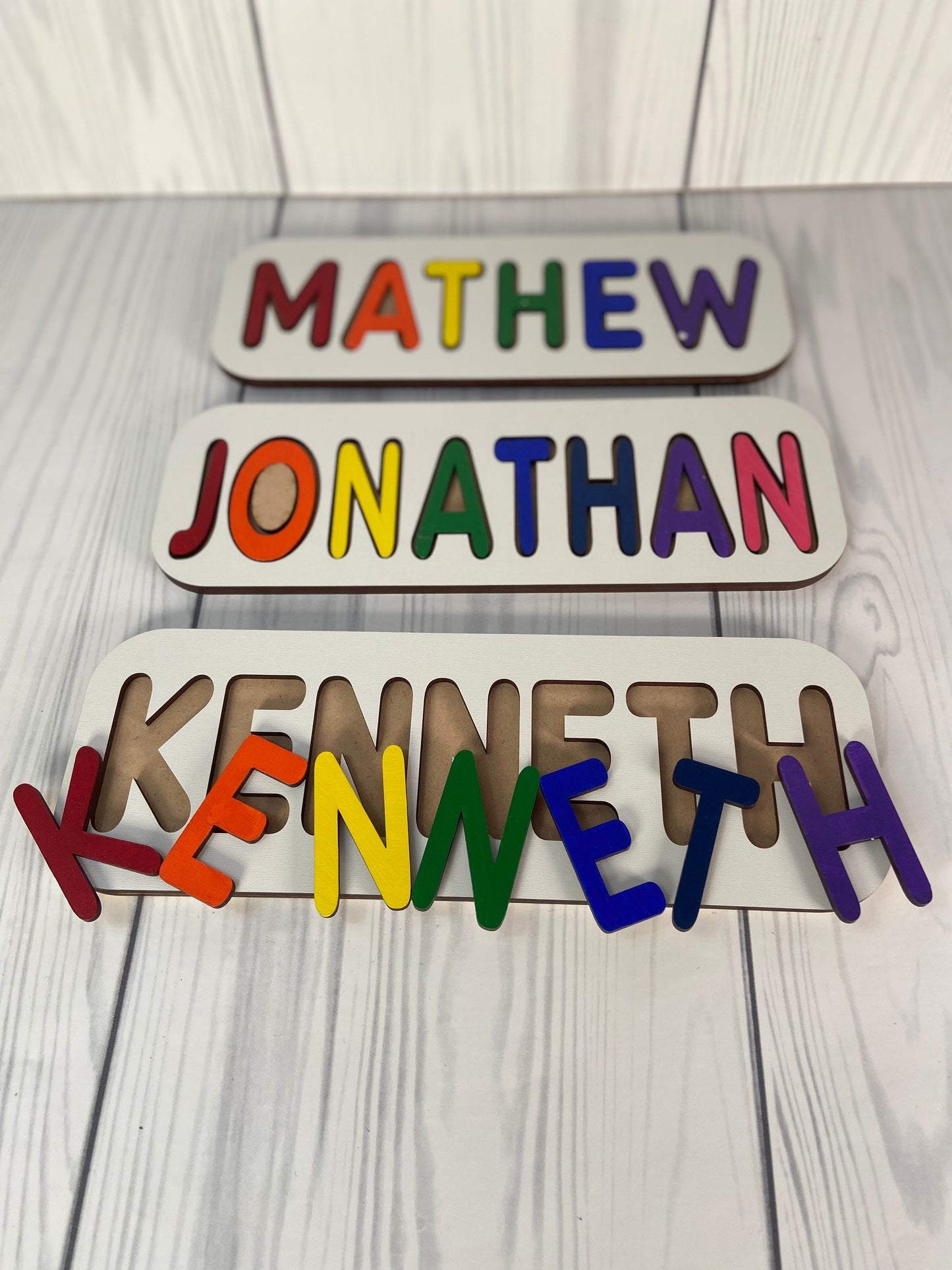 Personalized wood name puzzle for kids | Toddler learning wood toy | Easter gift for baskets