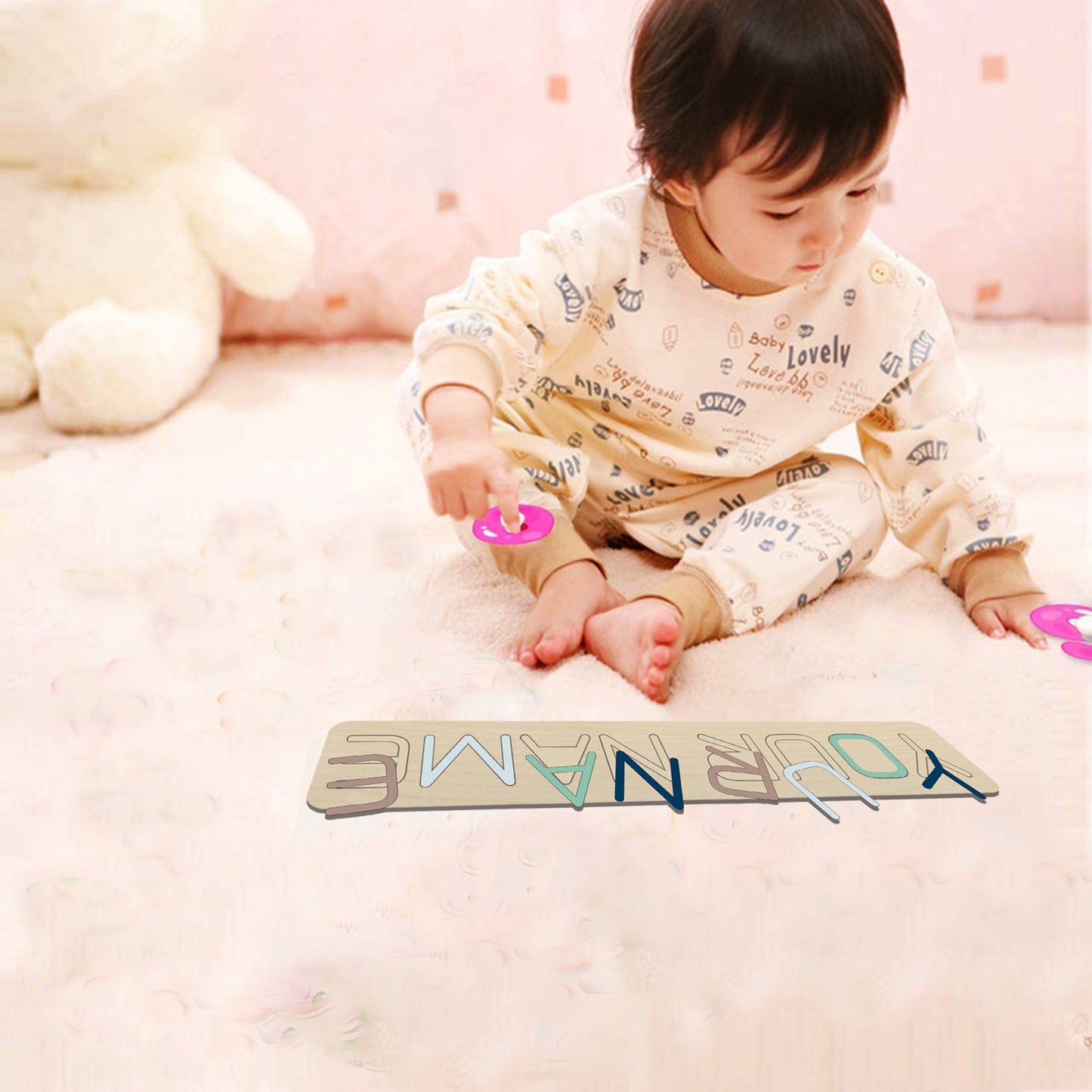 Custom name puzzle | busy board game | kids gift ideas |Christmas gift | puzzle words | wood toy for baby boy or girl | custom laser service