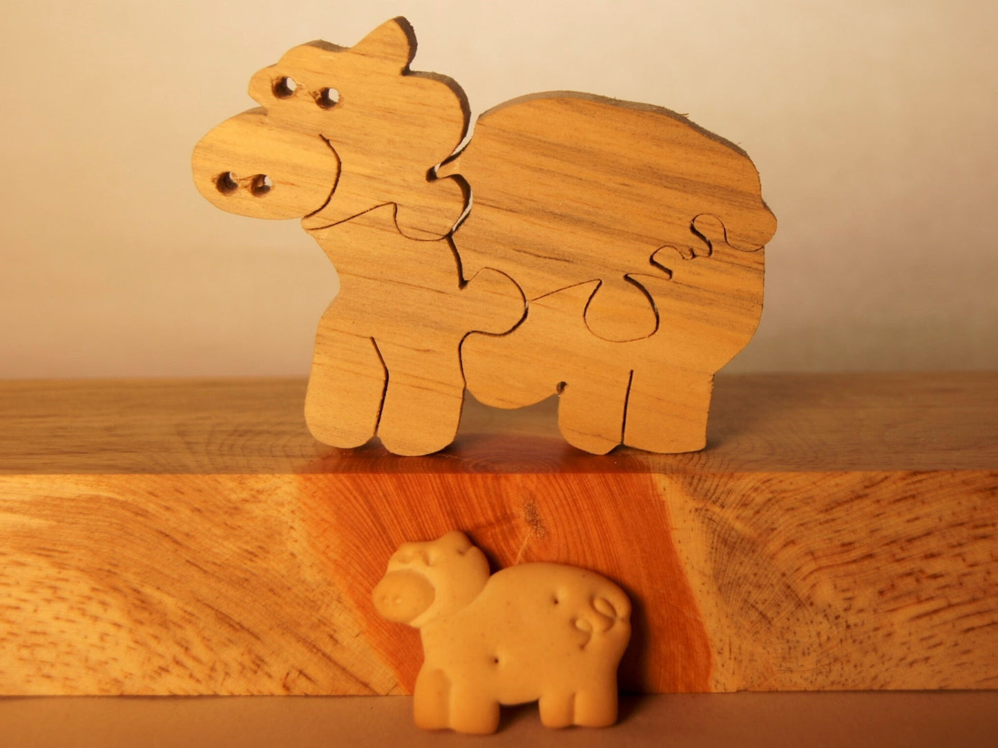 Animal Cracker Collection - 15 TOTAL ANIMAL PUZZLES, Kid/Unique Handcrafted Wooden Jigsaw Puzzle/Free Standing / Sustainably Sourced Wood