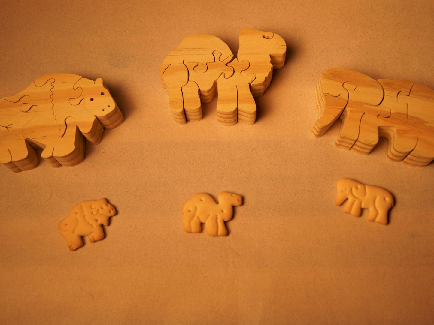 Animal Cracker Collection - 15 TOTAL ANIMAL PUZZLES, Kid/Unique Handcrafted Wooden Jigsaw Puzzle/Free Standing / Sustainably Sourced Wood