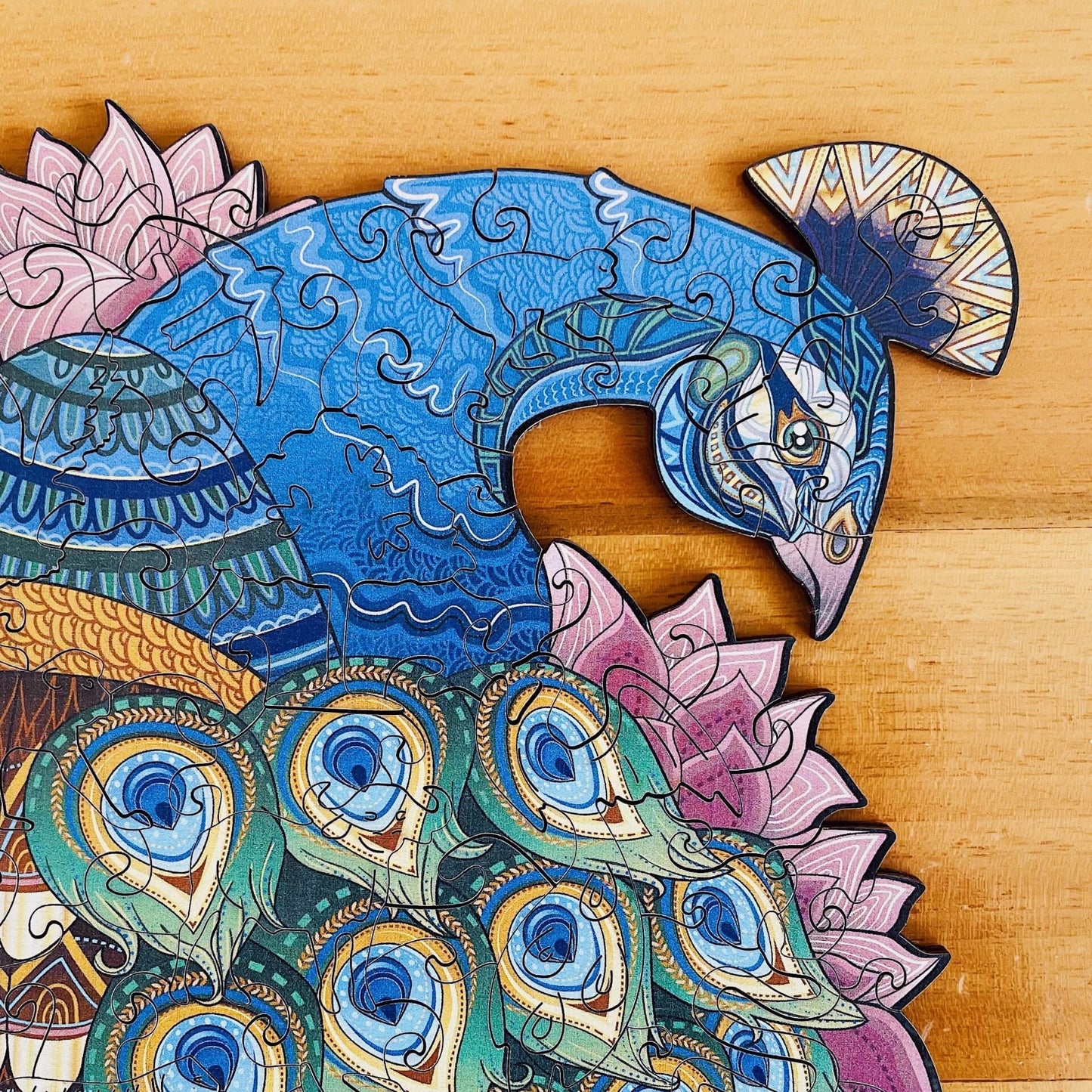 Elegant Peacock Wooden Jigsaw Puzzle for Adults and Kids | Laser Cut Premium Wood | Animal Shaped 3D Puzzle Pieces | Unique Gift