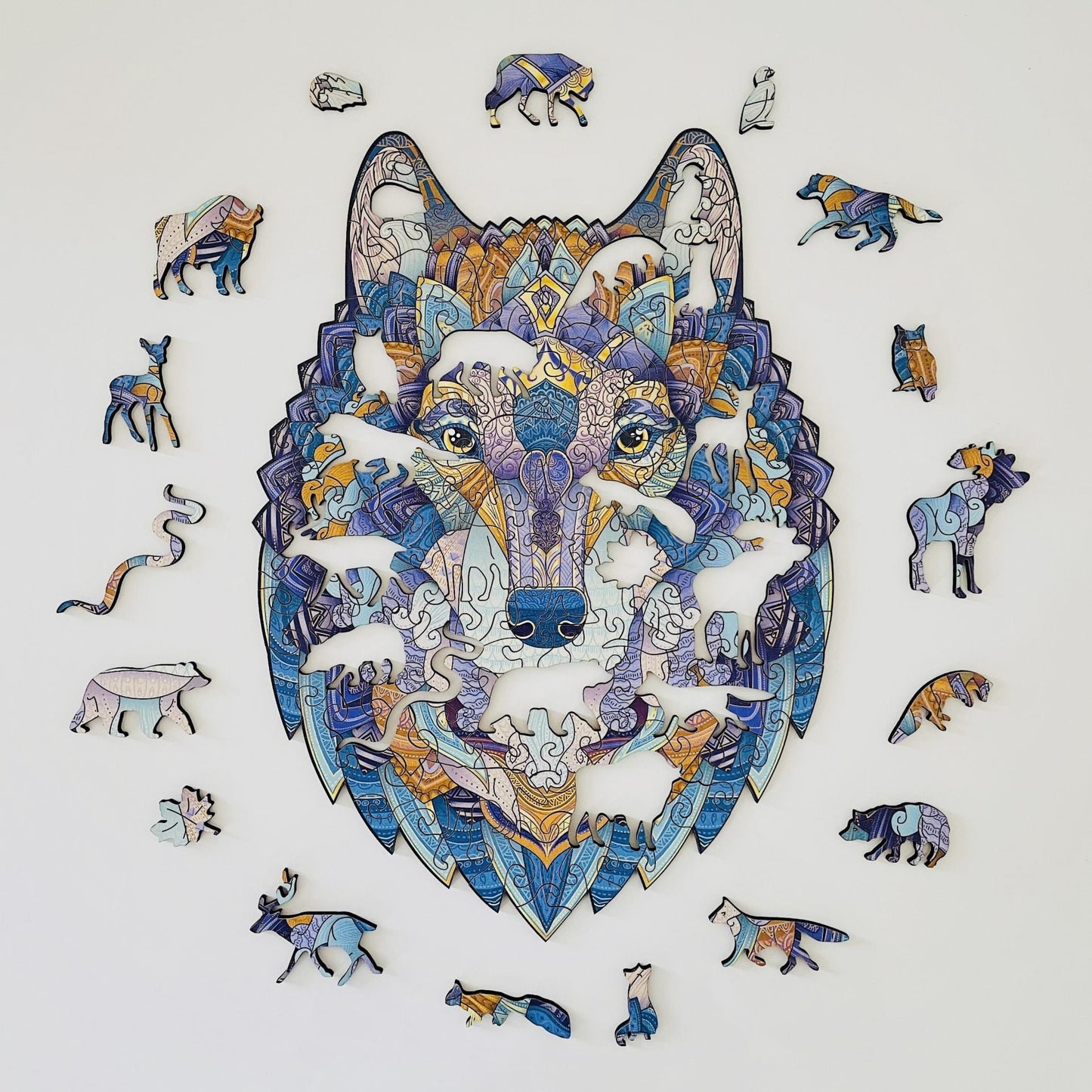 Wild Wolf Wooden Jigsaw Puzzle for Adults and Kids | Laser Cut Premium Wood | Animal Shaped 3D Puzzle Pieces | Unique Gift