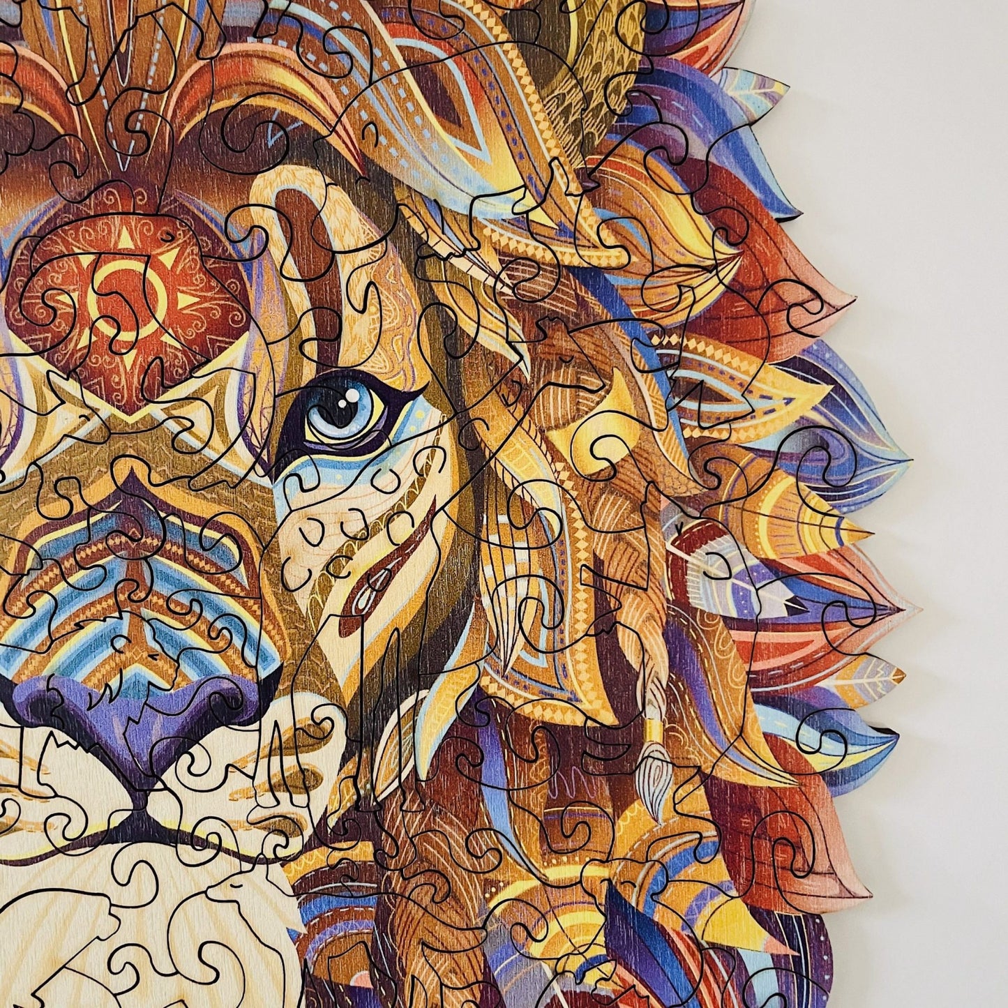 Mighty Lion Wooden Jigsaw Puzzle for Adults and Kids | Laser Cut Premium Wood | Animal Shaped 3D Puzzle Pieces | Unique Gift