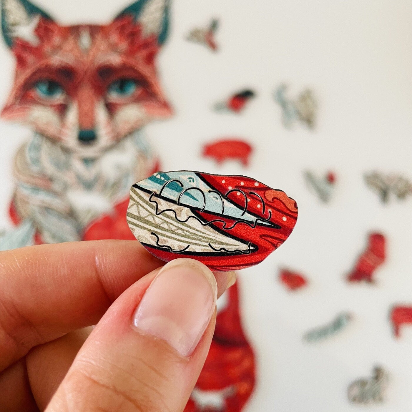 Cunning Fox Wooden Jigsaw Puzzle for Adults and Kids | Laser Cut Premium Wood | Animal Shaped 3D Puzzle Pieces | Unique Gift