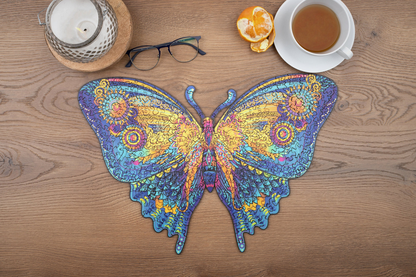 Wooden Puzzle Jigsaw Premium Butterfly by Adawoo