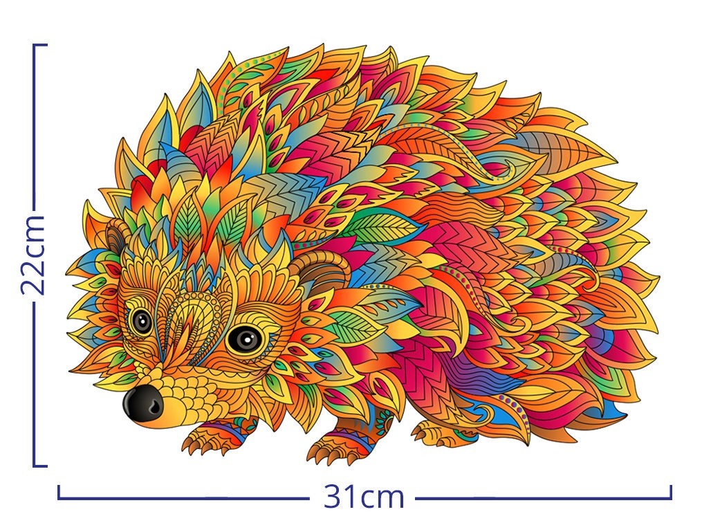 Wooden Puzzle Jigsaw Premium Hedgehog by Adawoo