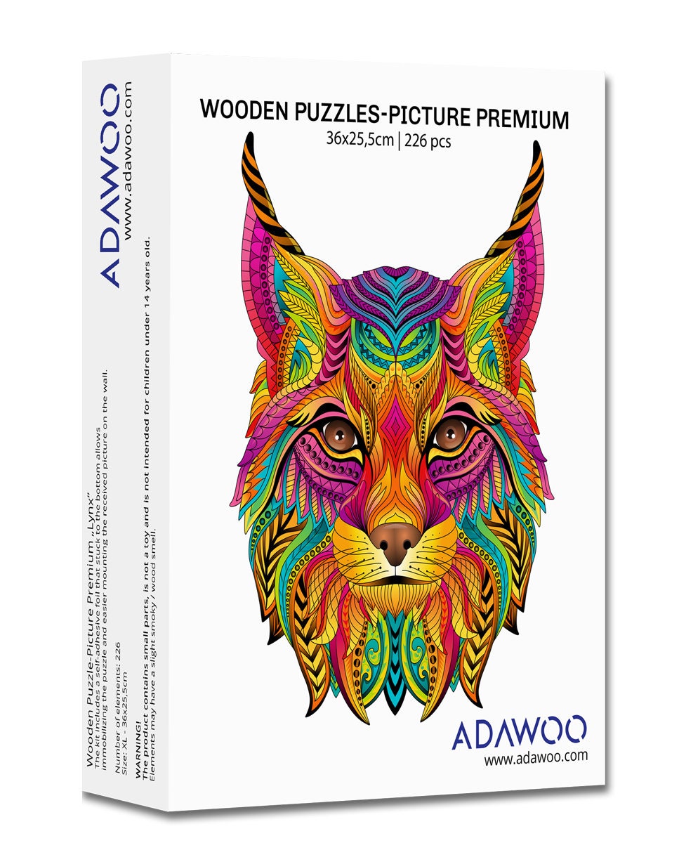 Wooden Puzzle Jigsaw Premium Lynx by Adawoo