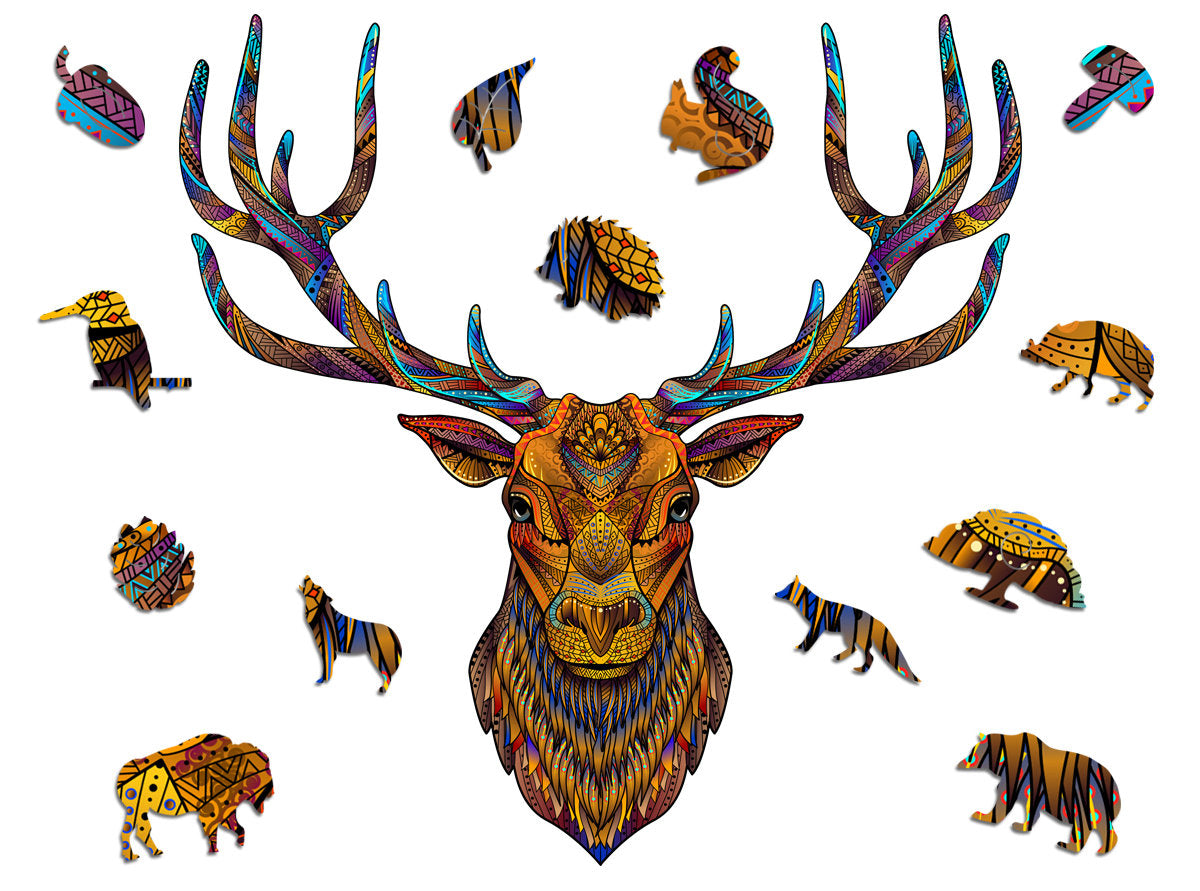 Wooden Puzzle Jigsaw Premium Deer by Adawoo