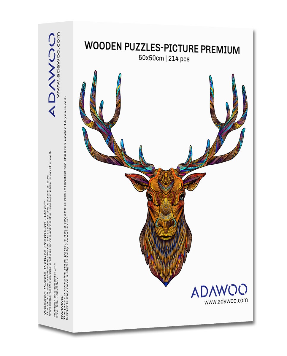 Wooden Puzzle Jigsaw Premium Deer by Adawoo