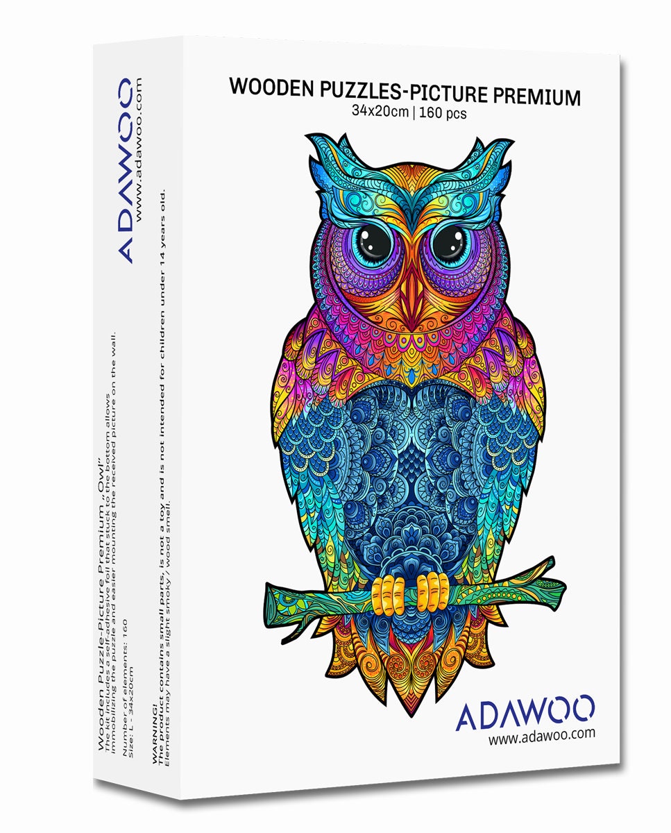 Wooden Puzzle Jigsaw Premium Owl by Adawoo