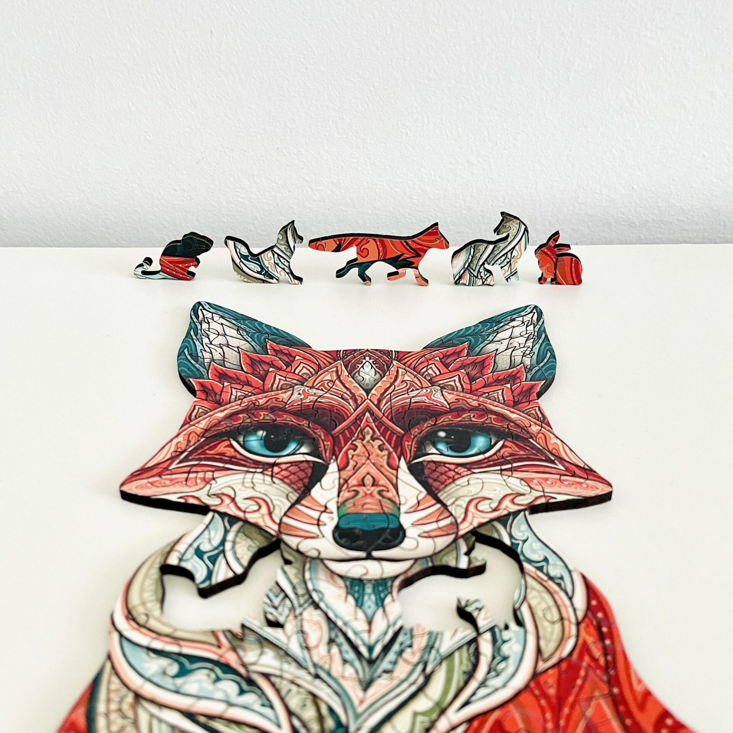 Cunning Fox Wooden Jigsaw Puzzle for Adults and Kids | Laser Cut Premium Wood | Animal Shaped 3D Puzzle Pieces | Unique Gift