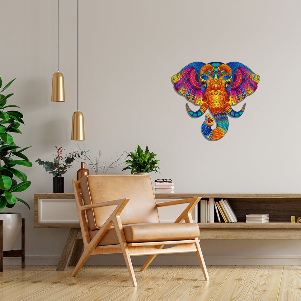 Wooden Puzzle Jigsaw Premium Elephant by Adawoo