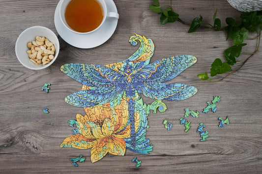 Wooden Puzzle Jigsaw Premium Dragonfly by Adawoo