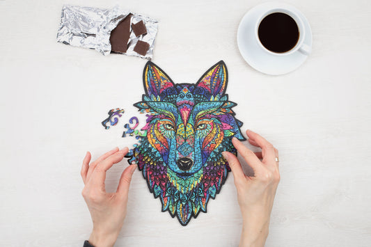 Wooden Puzzle Jigsaw Premium Wolf by Adawoo