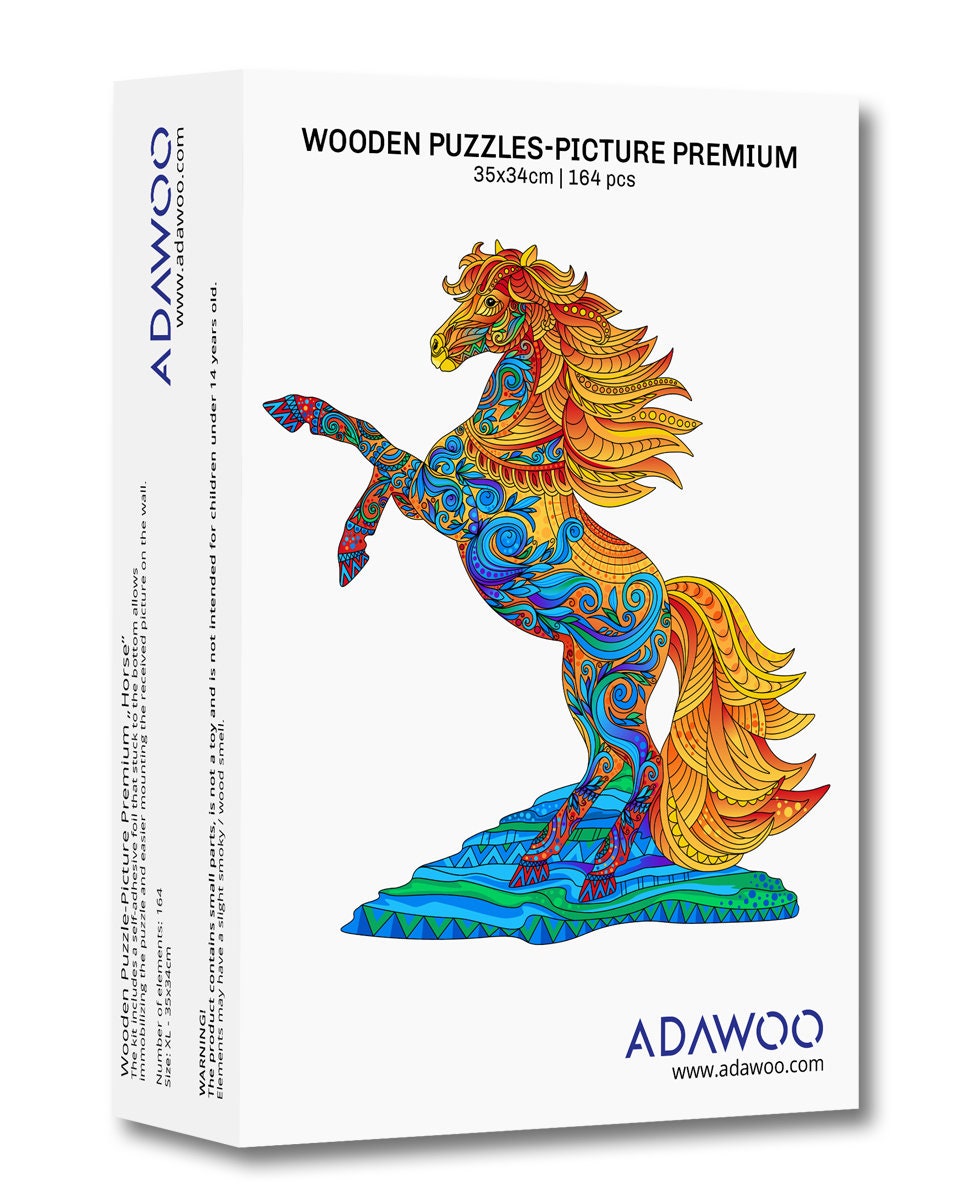 Wooden Puzzle Jigsaw Premium Horse by Adawoo