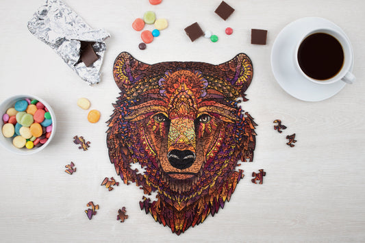 Wooden Puzzle Jigsaw Premium Bear by Adawoo