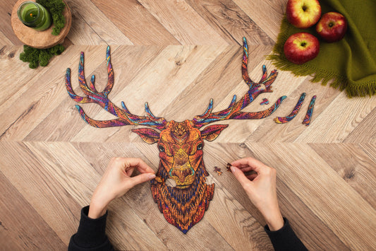 Wooden Puzzle Jigsaw Premium Deer by Adawoo