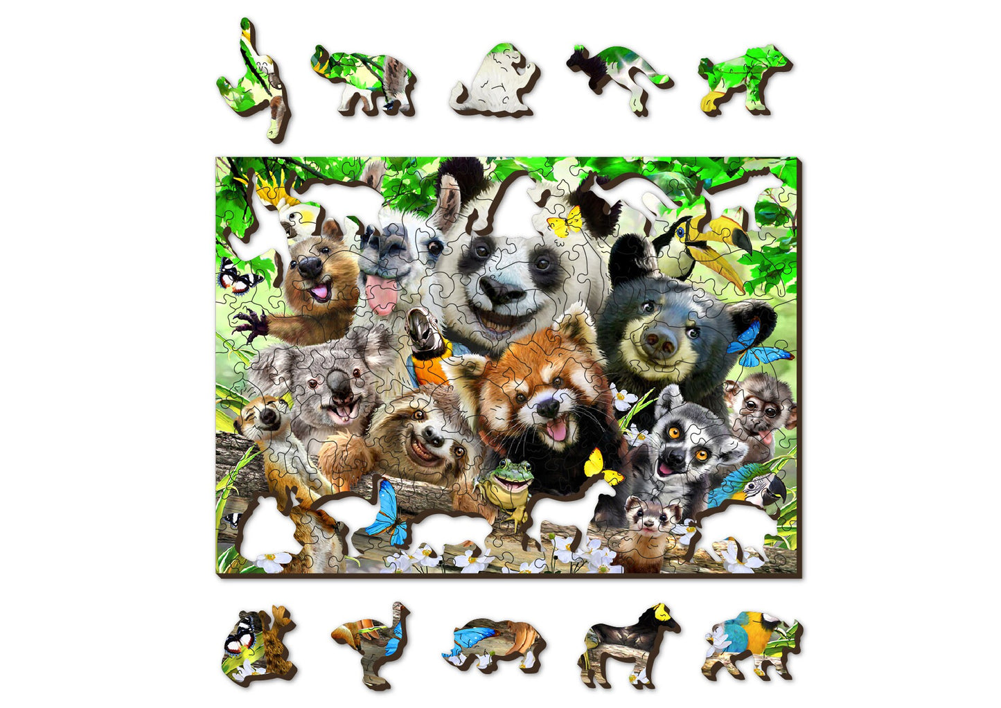 Wooden.City - Bear Paradise 300, 1000 pcs | Safari Wooden Jigsaw Puzzle Birds Bear Wildlife Unique Animal Pieces Fun For Kids Adults