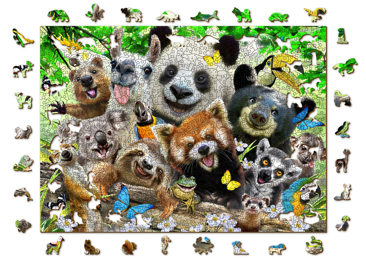 Wooden.City - Bear Paradise 300, 1000 pcs | Safari Wooden Jigsaw Puzzle Birds Bear Wildlife Unique Animal Pieces Fun For Kids Adults