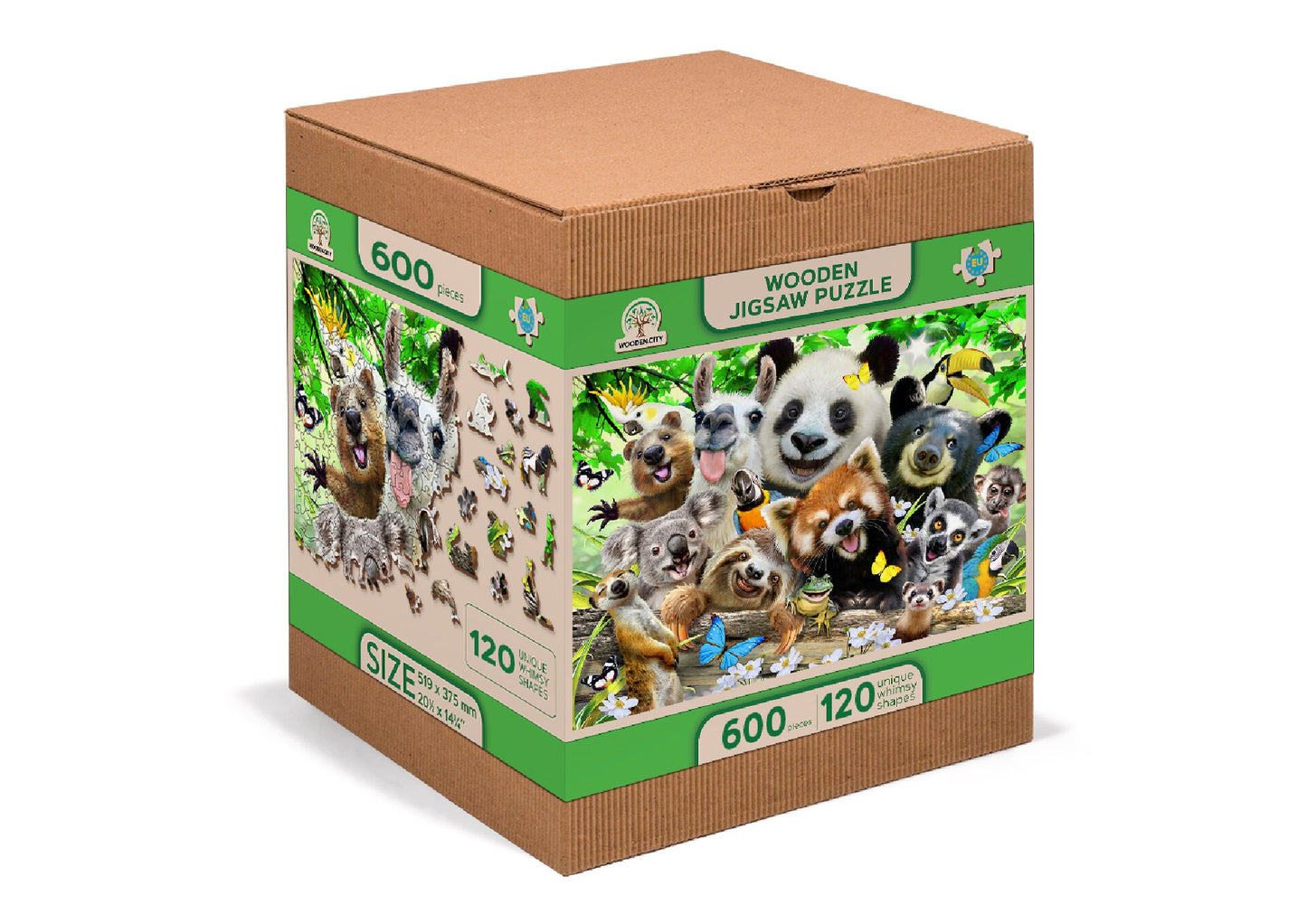 Wooden.City - Bear Paradise 300, 1000 pcs | Safari Wooden Jigsaw Puzzle Birds Bear Wildlife Unique Animal Pieces Fun For Kids Adults