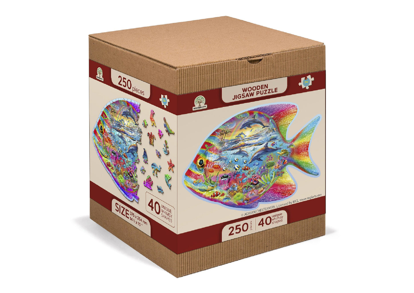 Wooden Puzzle 250 Pieces  "Magic Fish" | Puzzles for Adults | Unique Puzzles | Family Gifts