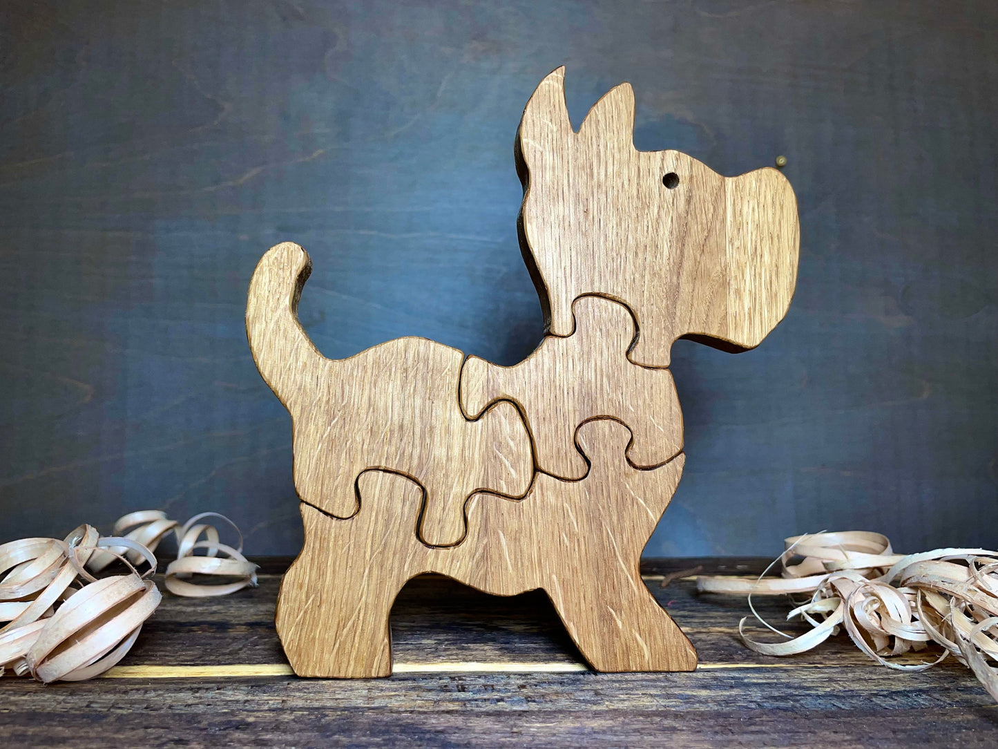 Jigsaw wooden animal puzzle, Doggy shape puzzle for kids, Montessori toy, Baby first puzzle, Wood puppy, Gift for toddler, 1st Birthday gift