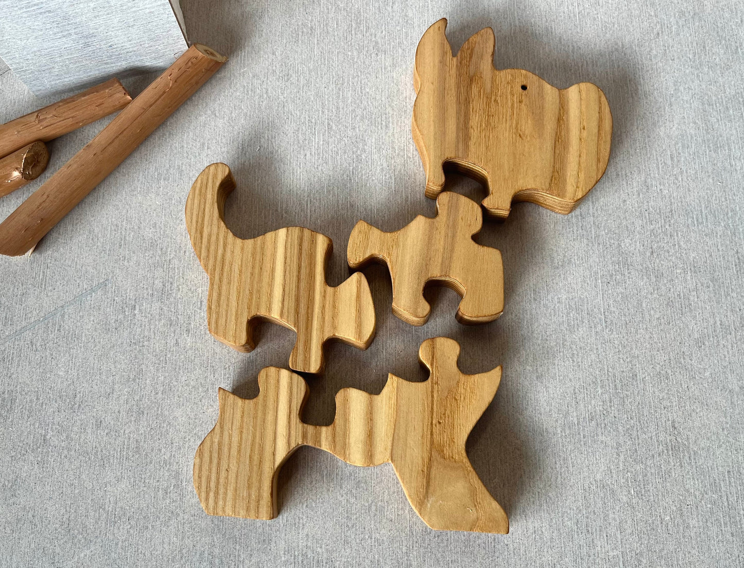 Jigsaw wooden animal puzzle, Doggy shape puzzle for kids, Montessori toy, Baby first puzzle, Wood puppy, Gift for toddler, 1st Birthday gift