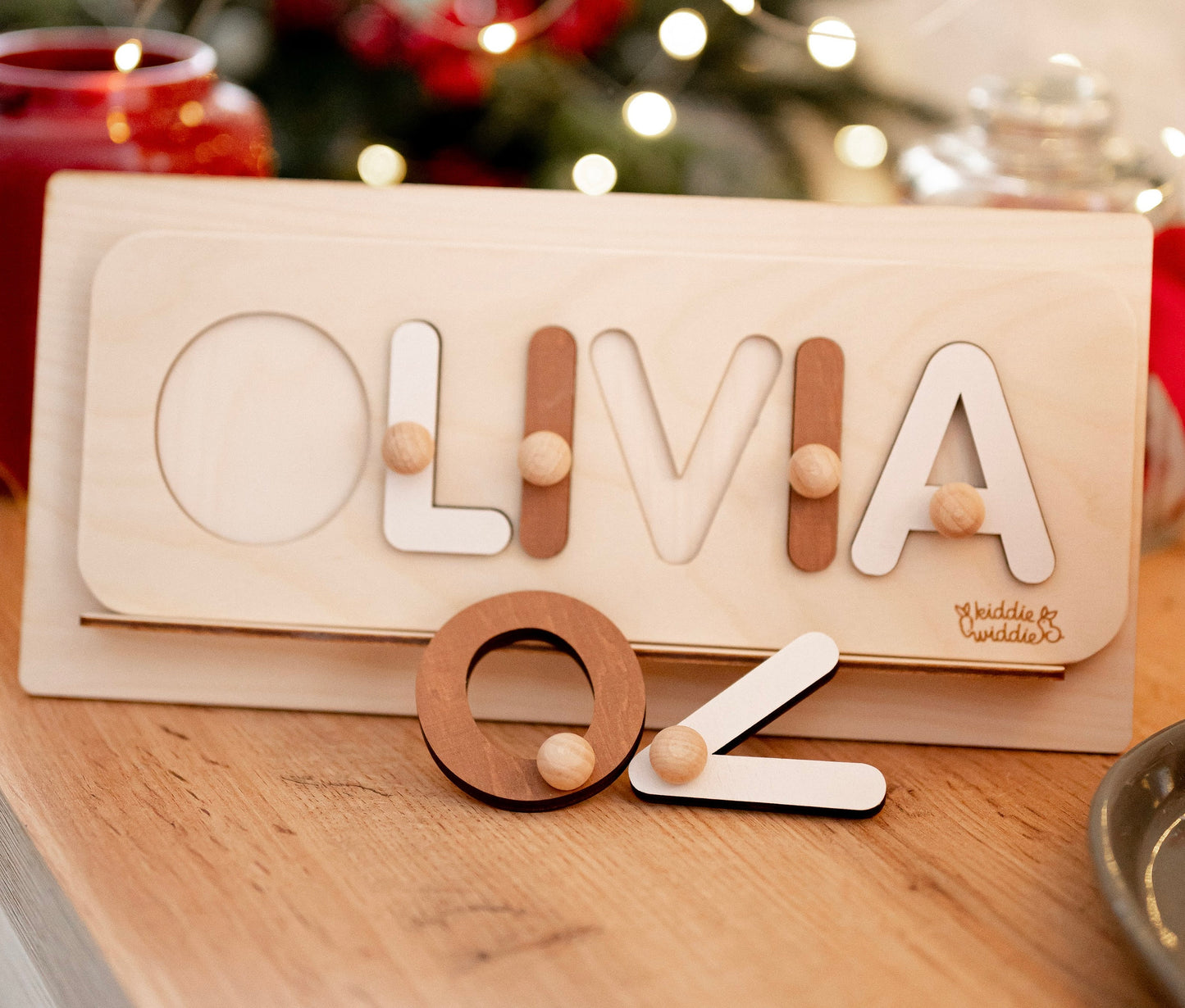 Name Puzzle, Personalized Gift for Baby, Natural Wooden Puzzle, Baby&Toddler Birthday Gift, Neutral Easter Gift for Baby, Nursery Decoration