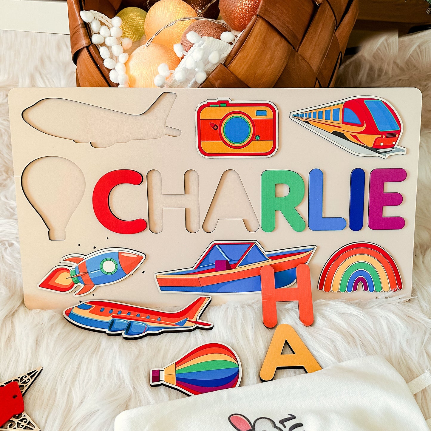 Montessori Name Busy Board  | Personalized Baby Gift for Baby Boy and Girl | 1st Birthday Gift | Unique Toddler Wooden Name Puzzle