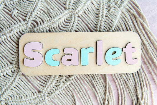 Personalized Baby Wooden Name Puzzle, Baby Gift, Nursery Decor, Pastel, Kids name puzzle, Wood puzzle, 1st Birthday Gift Name Puzzle, Jigsaw