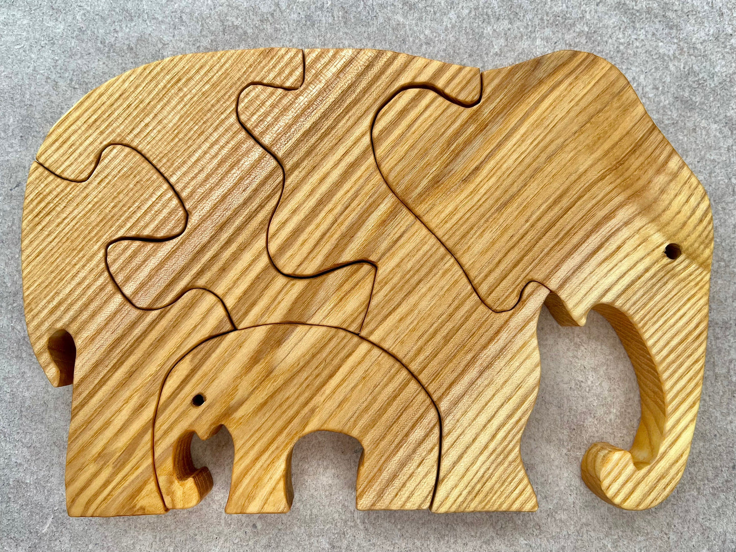 Elephant Wooden Puzzle, Animal Puzzle for Kids, Safari Animals | Montessori toy, Baby first puzzle, Gift for toddler, 1st Birthday gift