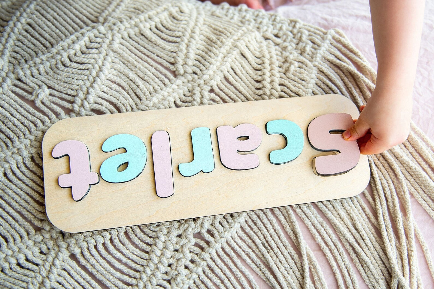 Personalized Baby Wooden Name Puzzle, Baby Gift, Nursery Decor, Pastel, Kids name puzzle, Wood puzzle, 1st Birthday Gift Name Puzzle, Jigsaw