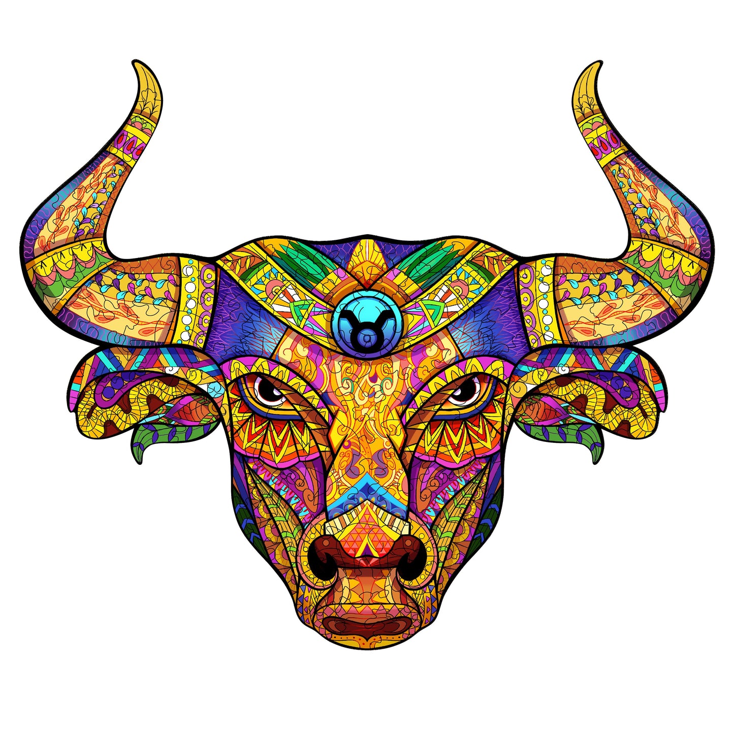 Bull Puzzle - Taurus Puzzle | Wooden Jigsaw puzzle | laser-cut puzzle | animal puzzle | great activity for adults and children