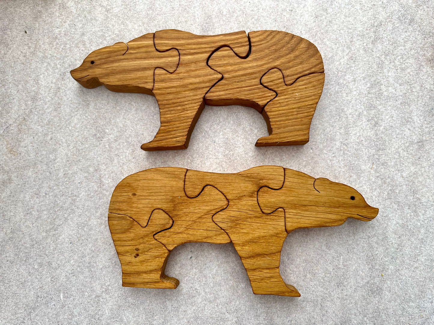 Wooden bear puzzle, Oak wood bear, Eco friendly bear toy, Animal puzzle game, Board game for toddlers, First baby puzzle, 1st Birthday gift