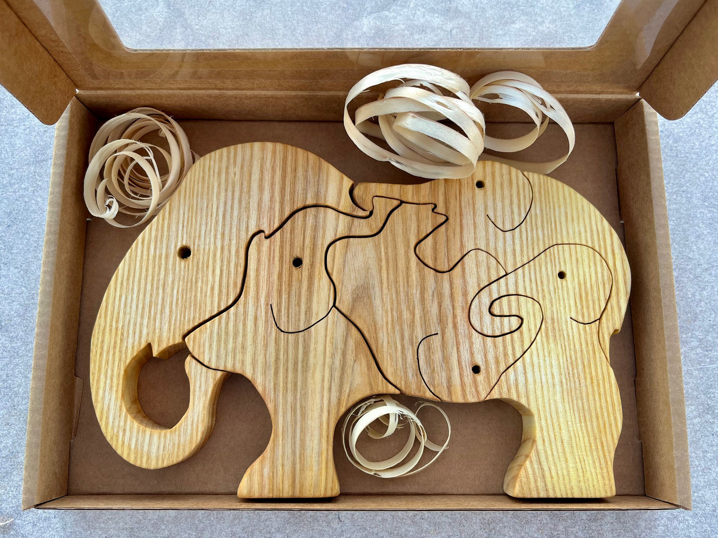 Elephant wooden puzzle, Safari animals, Puzzle for kids, Wooden toys for kids, Montessori toys, Animal wood figures, Gift for children