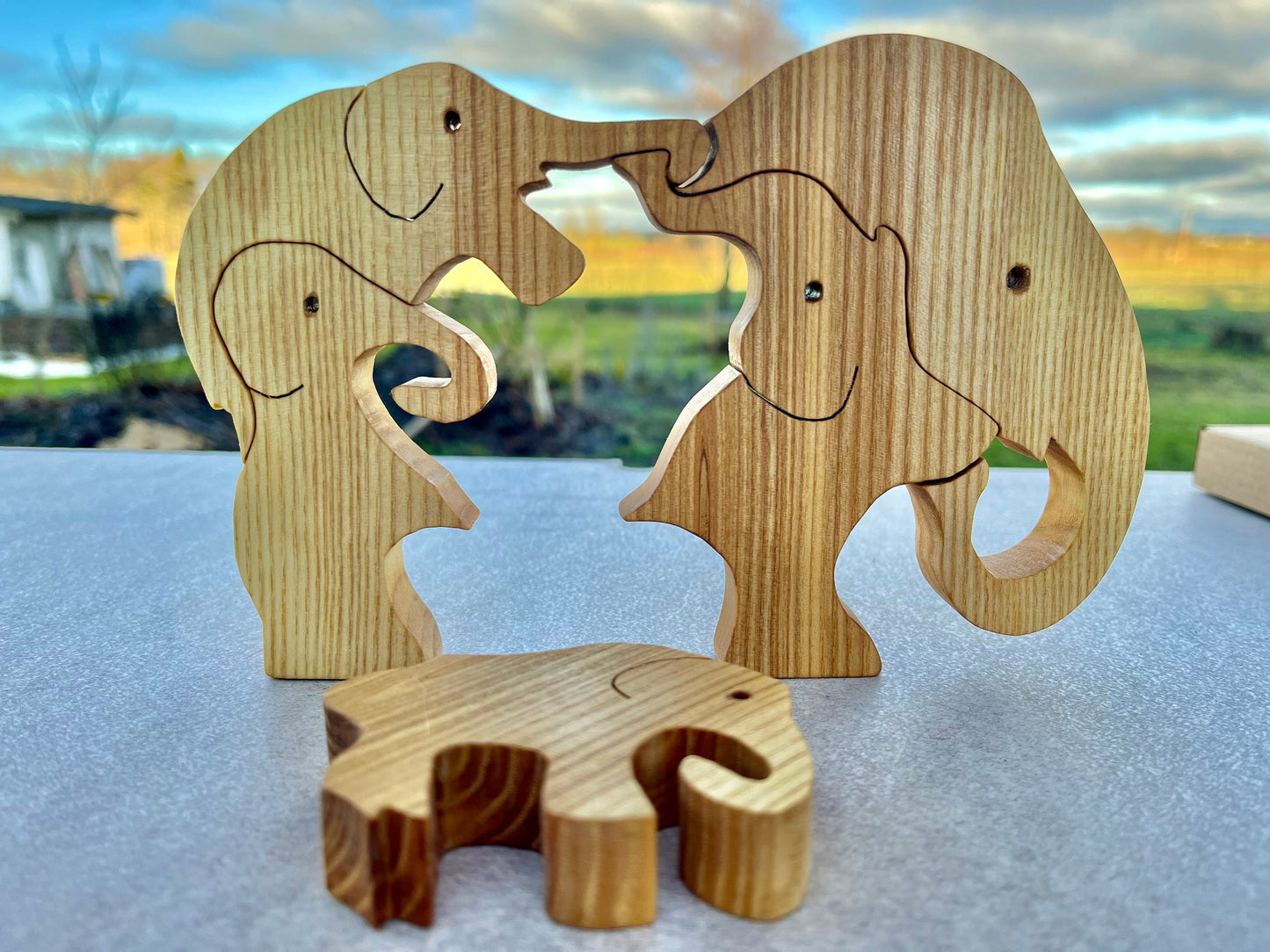 Elephant wooden puzzle, Safari animals, Puzzle for kids, Wooden toys for kids, Montessori toys, Animal wood figures, Gift for children