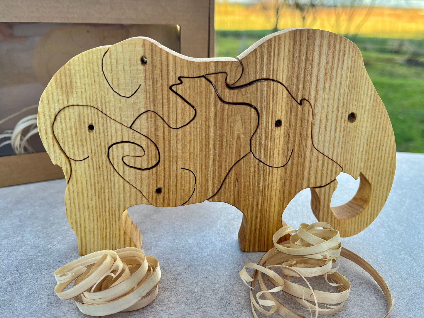 Elephant wooden puzzle, Safari animals, Puzzle for kids, Wooden toys for kids, Montessori toys, Animal wood figures, Gift for children