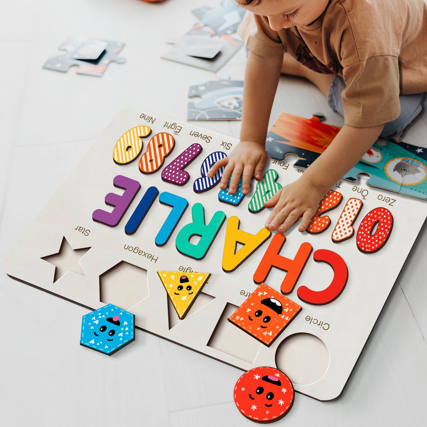 Personalized Baby Shower Gifts | Custom Busy Board Puzzle | Personalized Baby Girl and Boy Gifts | Kid Christmas Gifts | Montessori