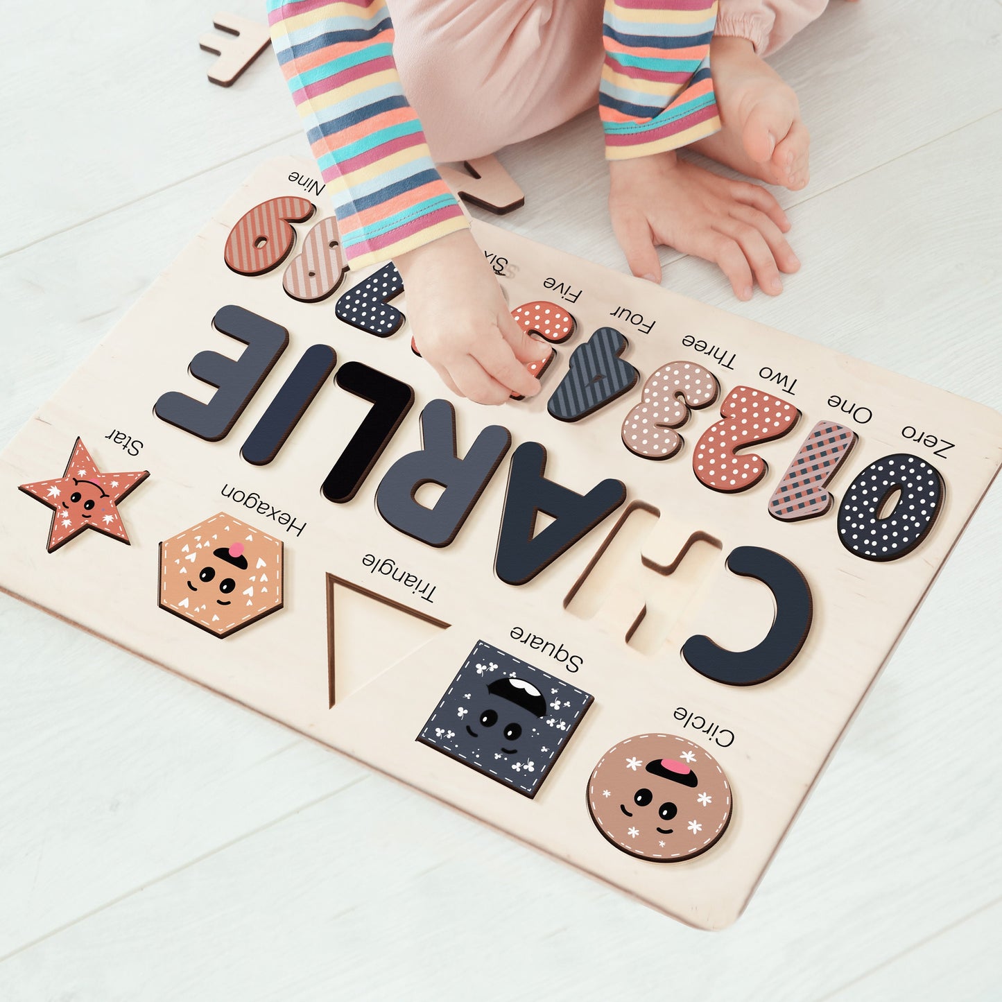 Wooden Personalized Handmade Name Puzzle | Custom Busy Board Puzzle | Baby Girl and Boy Gifts | Kid Christmas Gifts | Custom Toys for Baby